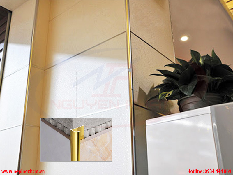 Thi công nẹp nhôm ốp gạch